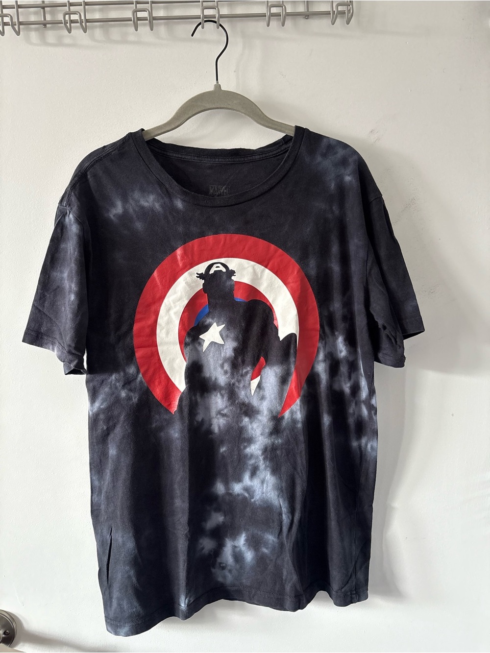 Black Tie-Dye Captain America Graphic Tee